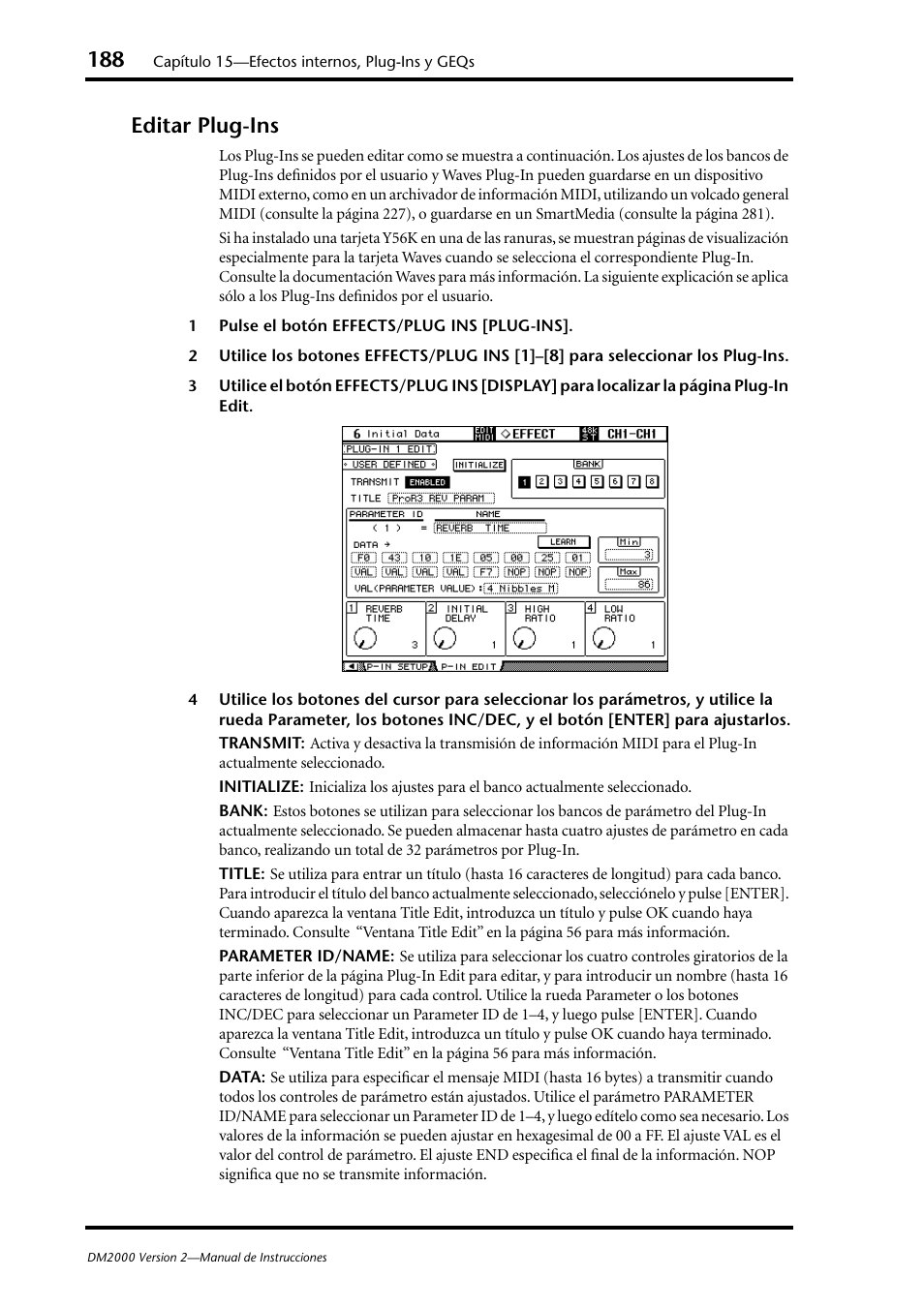 Editar plug-ins | Yamaha DM 2000 User Manual | Page 188 / 410