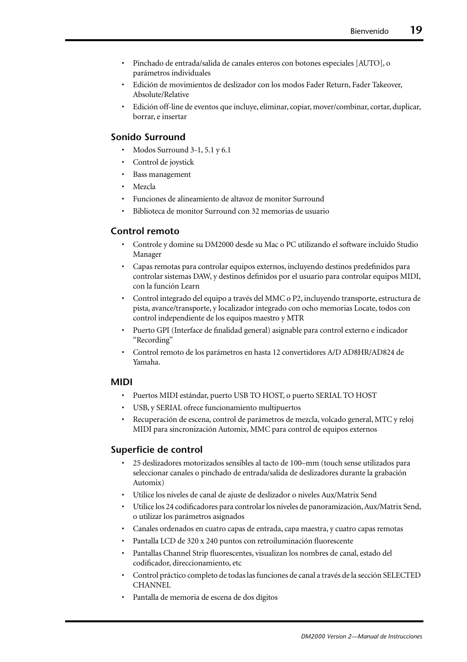 Yamaha DM 2000 User Manual | Page 19 / 410