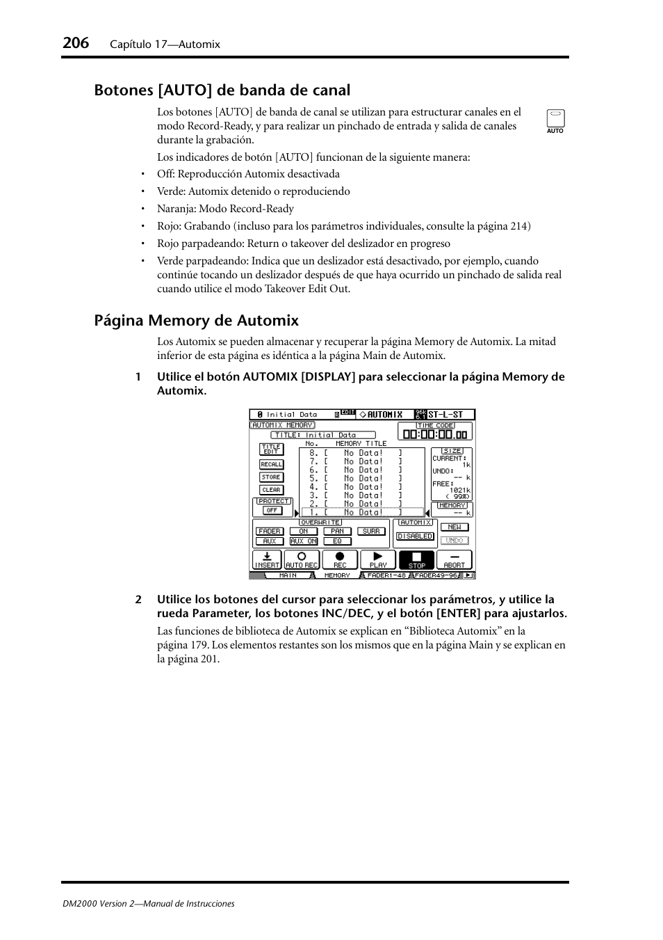 Botones [auto] de banda de canal | Yamaha DM 2000 User Manual | Page 206 / 410