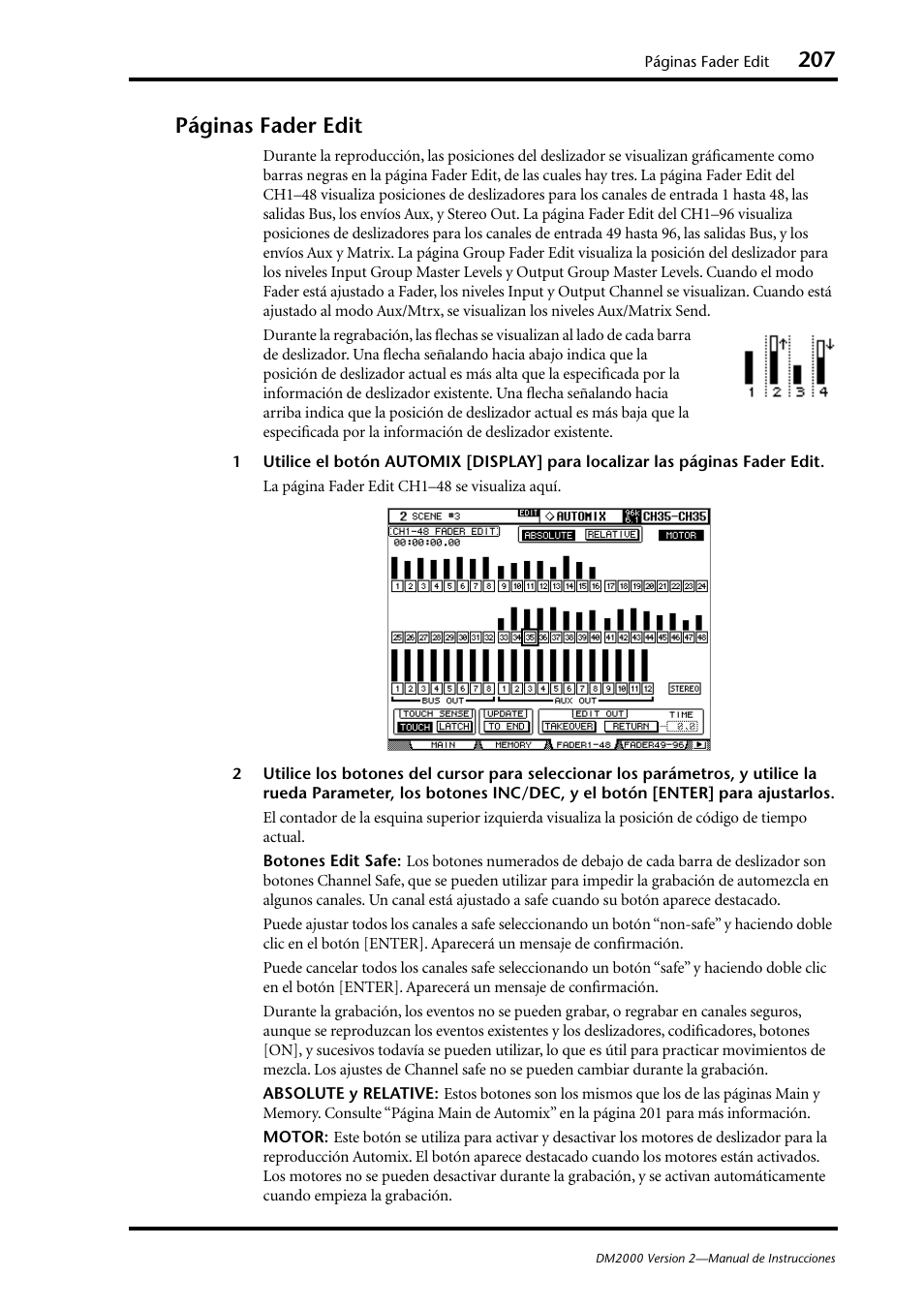 Páginas fader edit | Yamaha DM 2000 User Manual | Page 207 / 410