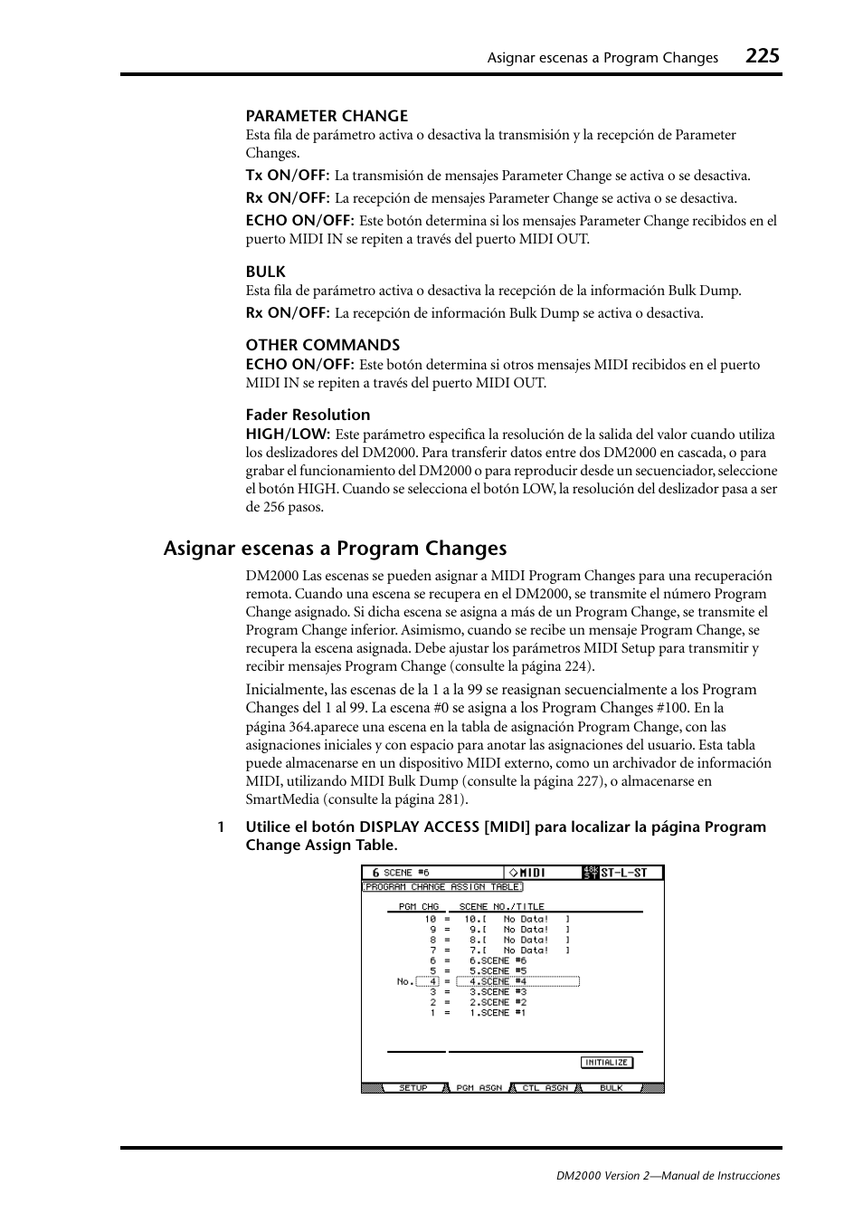 Asignar escenas a program changes | Yamaha DM 2000 User Manual | Page 225 / 410
