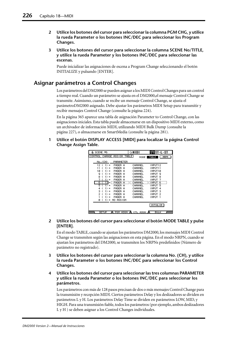 Asignar parámetros a control changes | Yamaha DM 2000 User Manual | Page 226 / 410