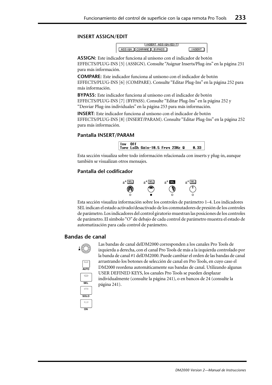 Bandas de canal | Yamaha DM 2000 User Manual | Page 233 / 410