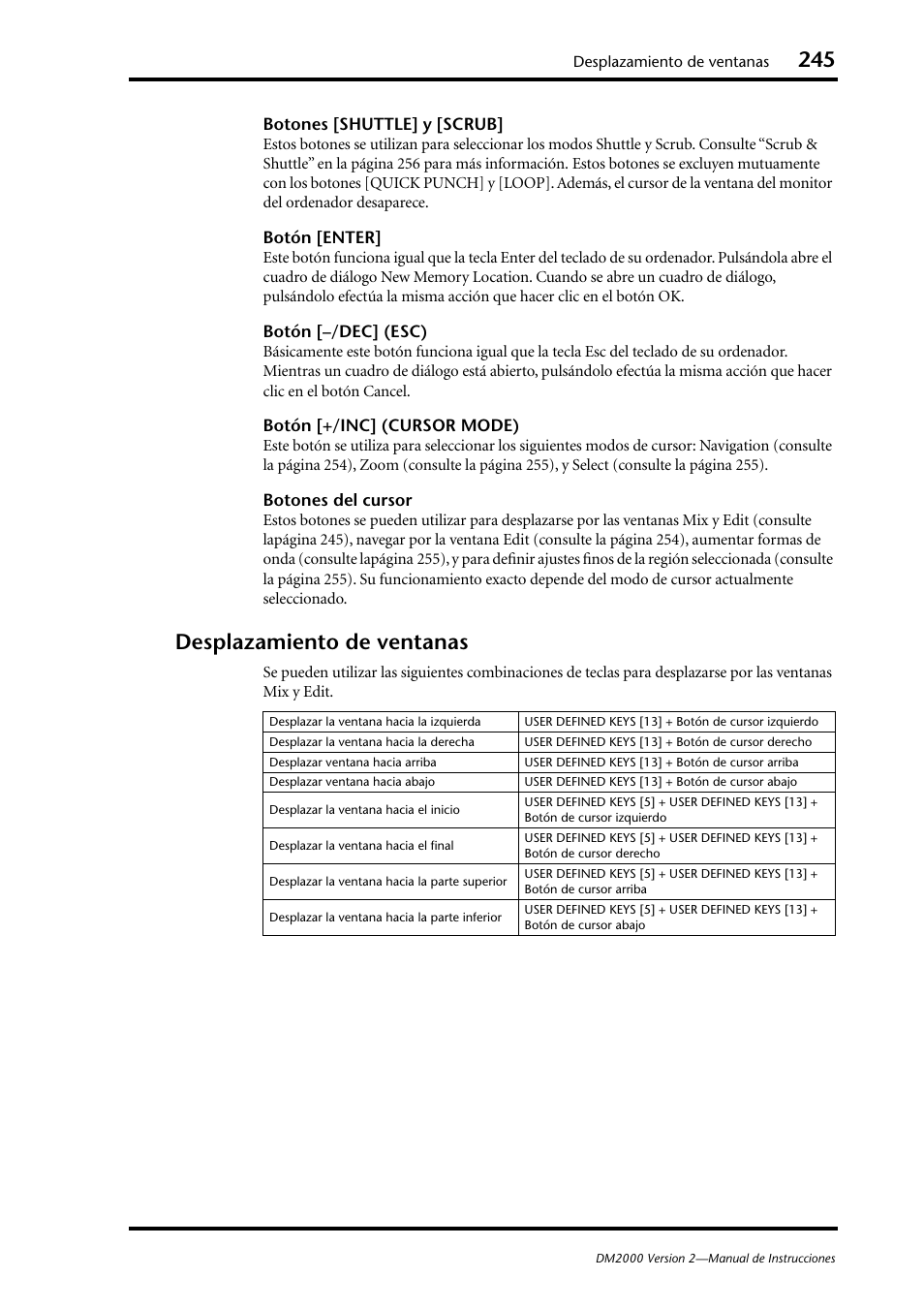 Desplazamiento de ventanas | Yamaha DM 2000 User Manual | Page 245 / 410