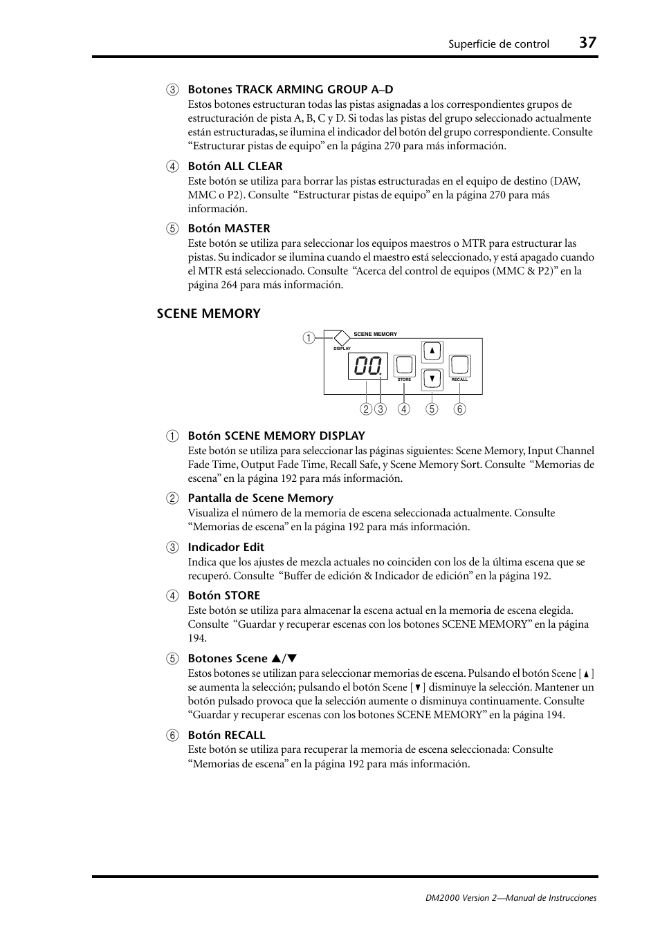 Scene, Memory, P. 37) | Yamaha DM 2000 User Manual | Page 37 / 410