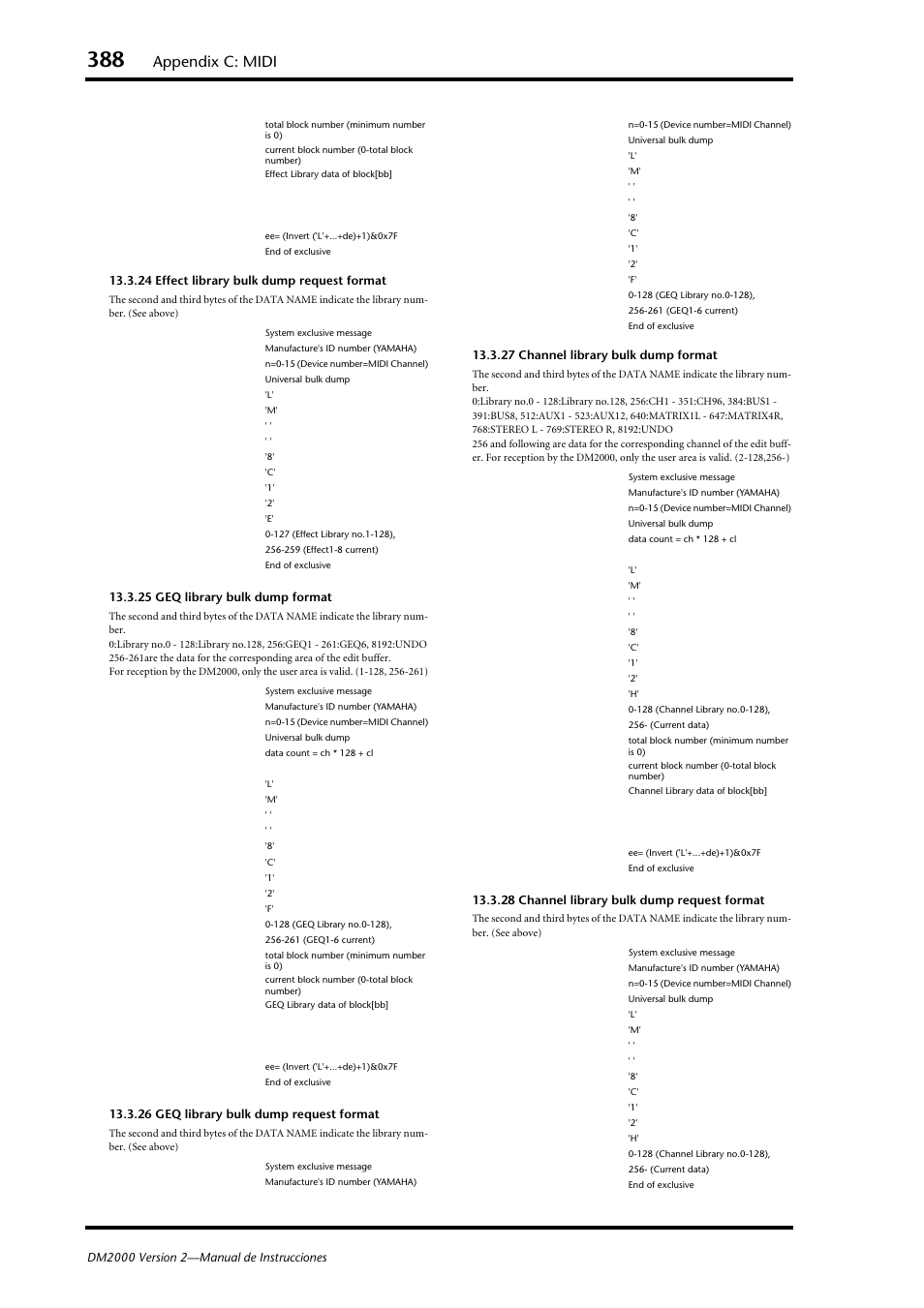 Appendix c: midi | Yamaha DM 2000 User Manual | Page 388 / 410
