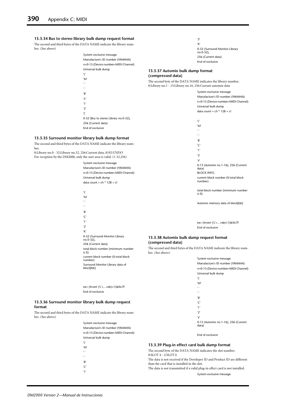 Appendix c: midi | Yamaha DM 2000 User Manual | Page 390 / 410