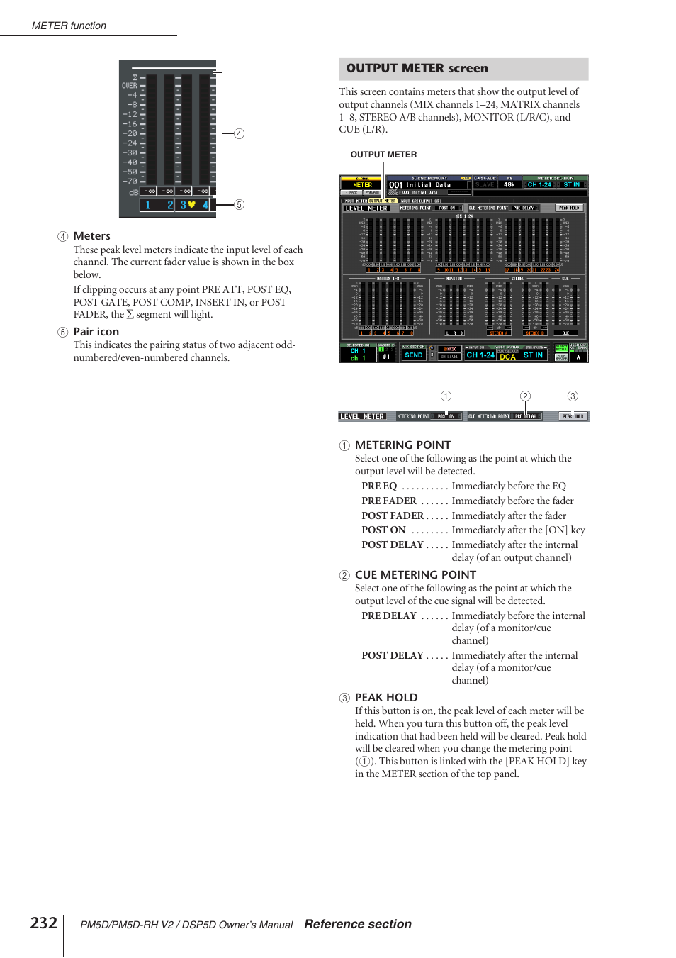 Output meter screen | Yamaha DSP5D User Manual | Page 232 / 409