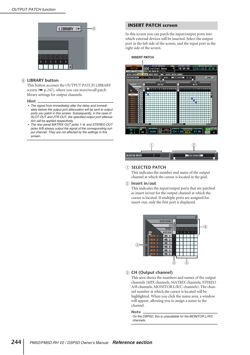 Insert patch screen | Yamaha DSP5D User Manual | Page 244 / 409