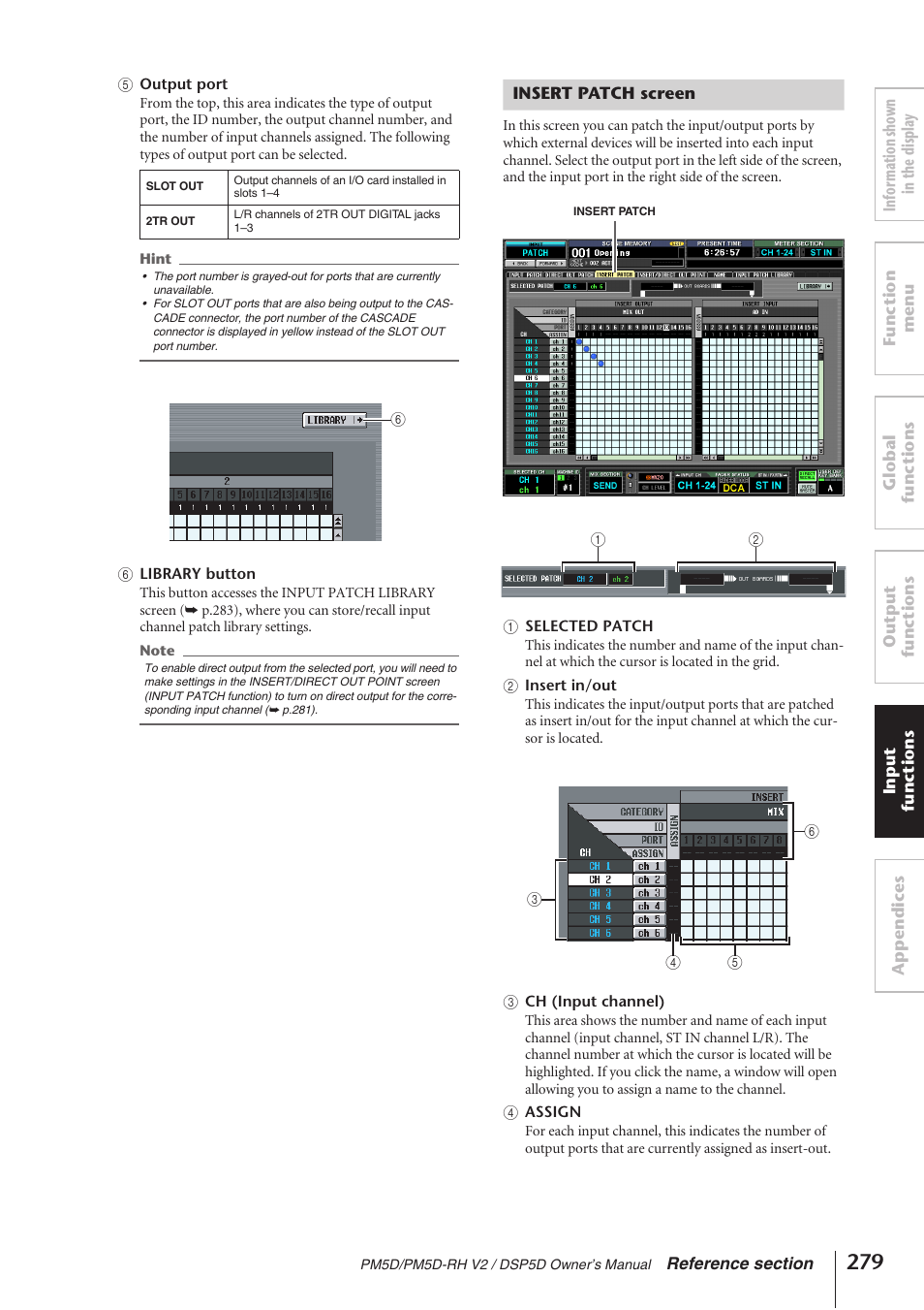 Insert patch screen | Yamaha DSP5D User Manual | Page 279 / 409