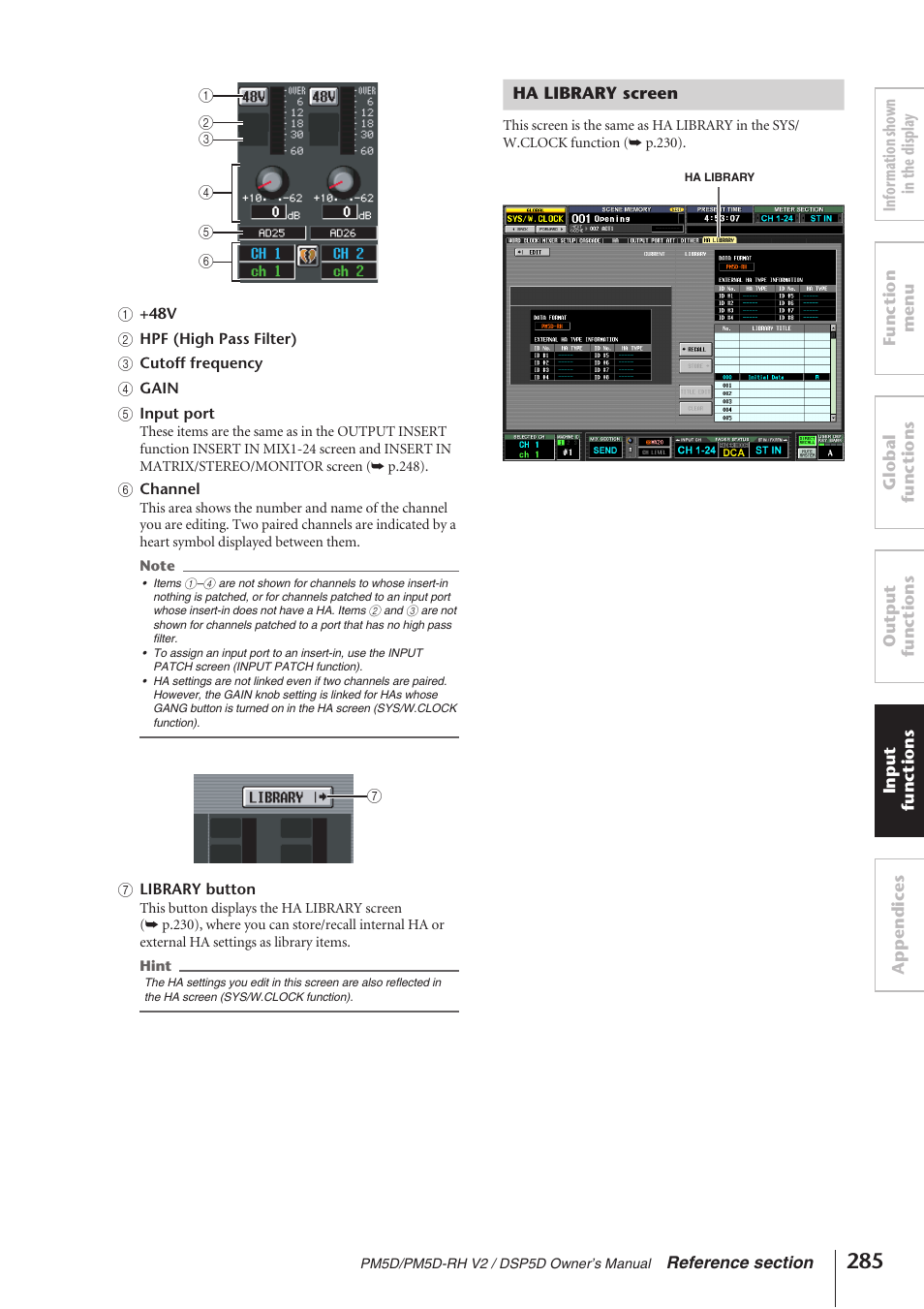 Ha library screen | Yamaha DSP5D User Manual | Page 285 / 409