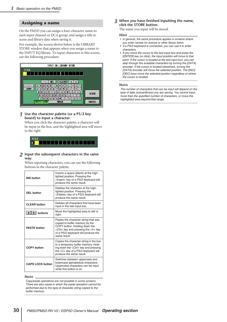 Assigning a name | Yamaha DSP5D User Manual | Page 30 / 409