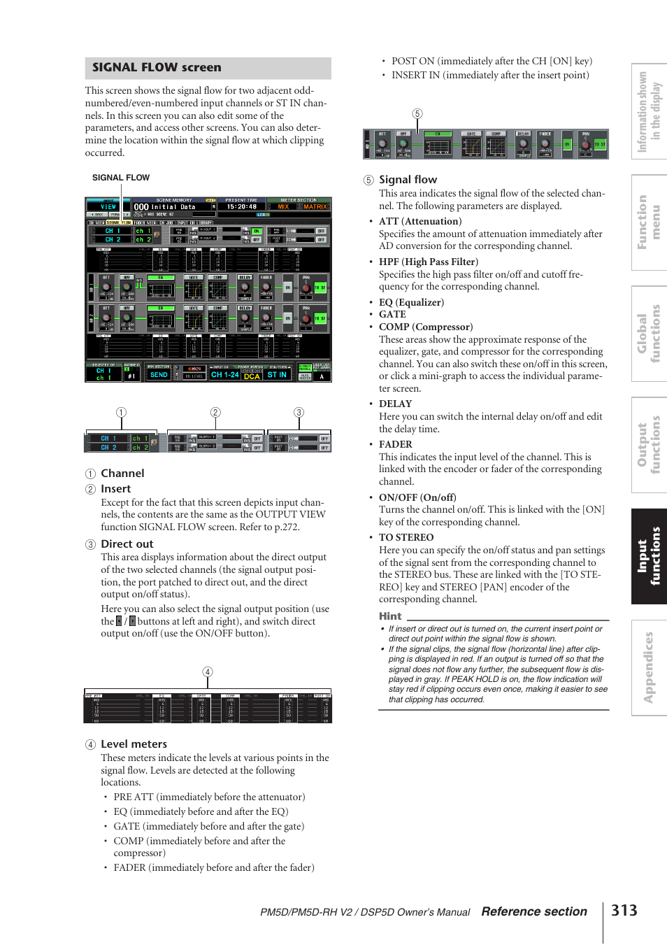 Signal flow screen | Yamaha DSP5D User Manual | Page 313 / 409