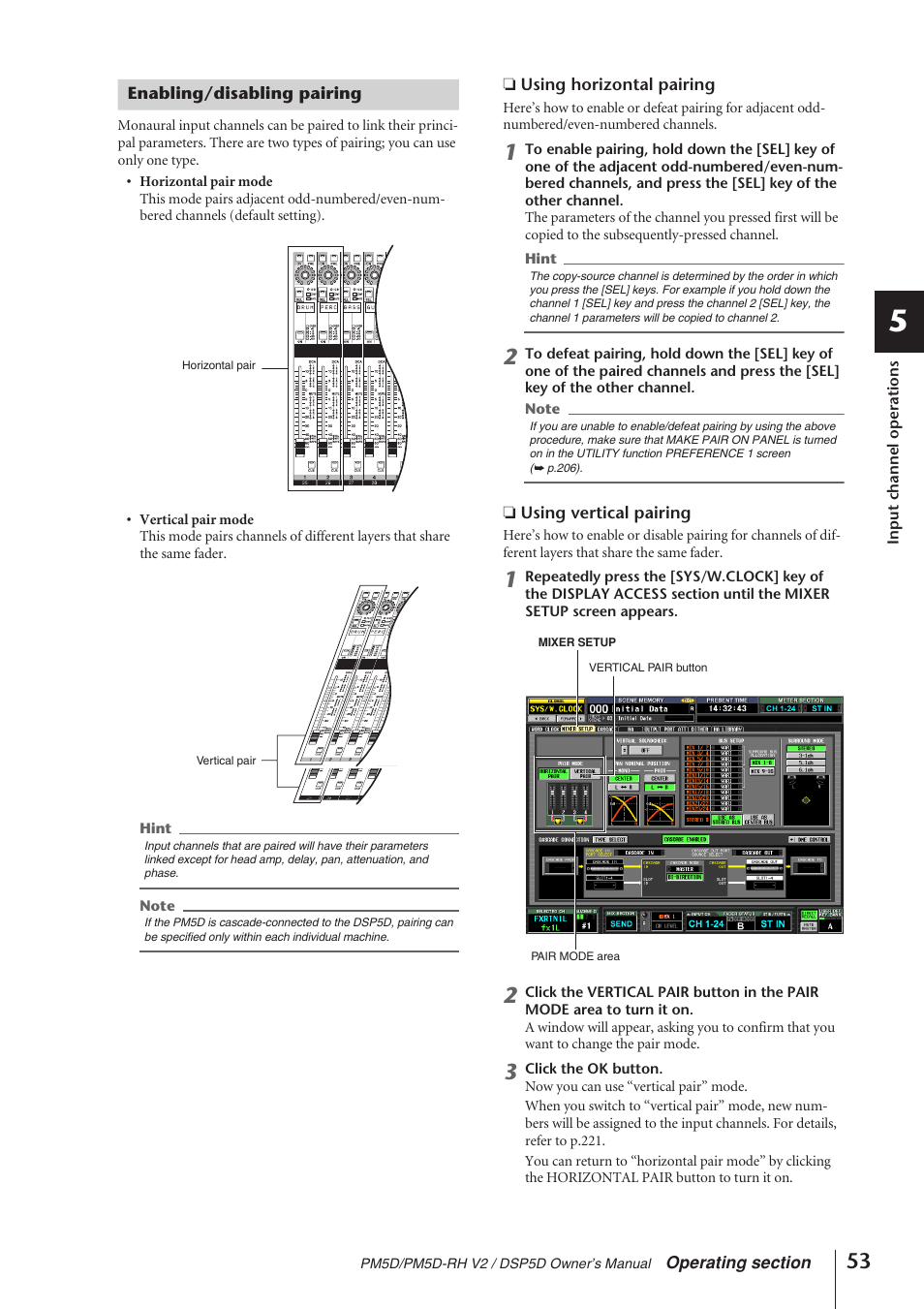 Enabling/disabling pairing | Yamaha DSP5D User Manual | Page 53 / 409