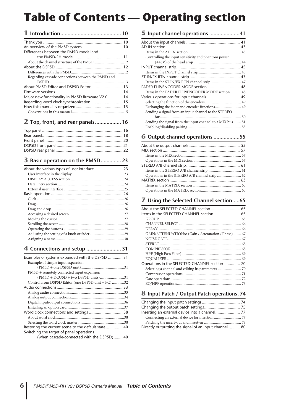 Yamaha DSP5D User Manual | Page 6 / 409