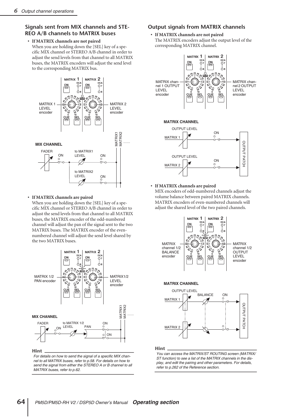 Output signals from matrix channels | Yamaha DSP5D User Manual | Page 64 / 409