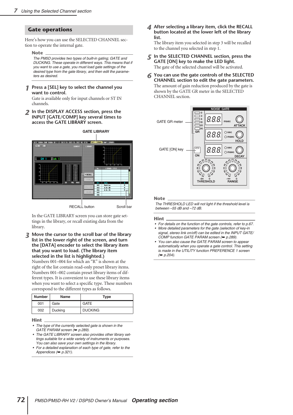 Gate operations | Yamaha DSP5D User Manual | Page 72 / 409