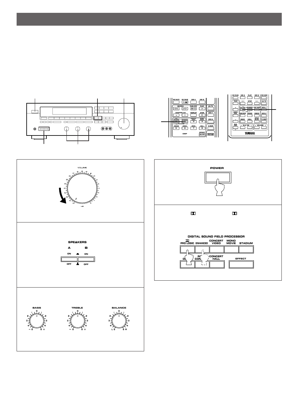 Speaker balance adjustment, Set to the, Position | Set to the “0” position, For u.s.a., canada and australia models only, U.s.a., canada and australia models, General model | Yamaha RX-V901 User Manual | Page 12 / 35