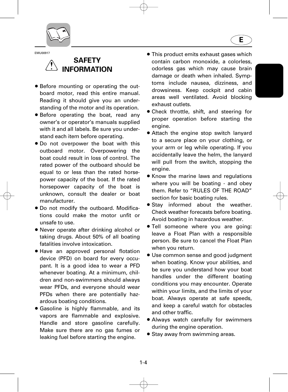 Safety information | Yamaha F100A User Manual | Page 11 / 115