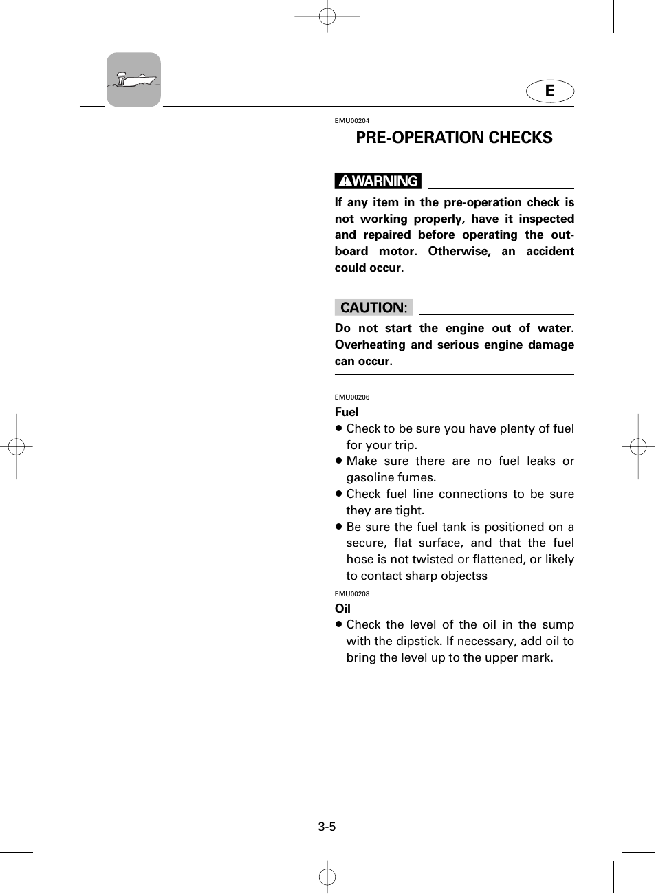 Pre-operation checks w | Yamaha F100A User Manual | Page 44 / 115
