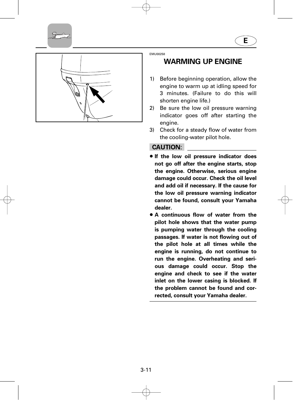 Warming up engine | Yamaha F100A User Manual | Page 50 / 115