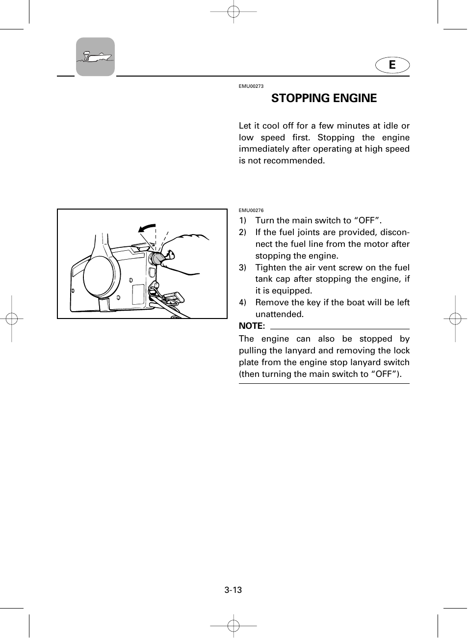 Stopping engine | Yamaha F100A User Manual | Page 52 / 115