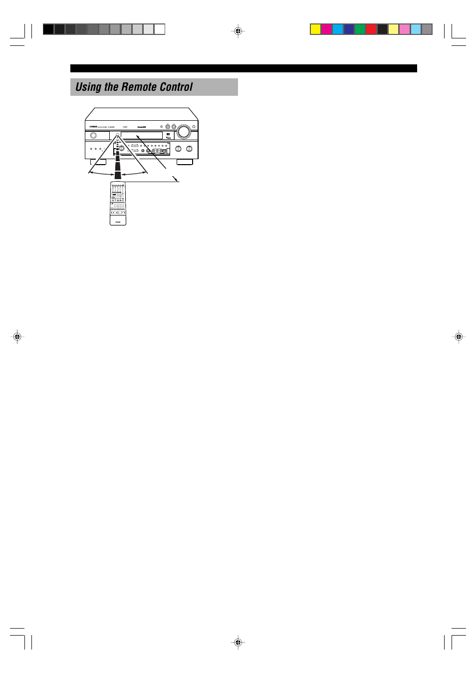Using the remote control, Handling the remote control | Yamaha RX-V1000RDS User Manual | Page 10 / 85