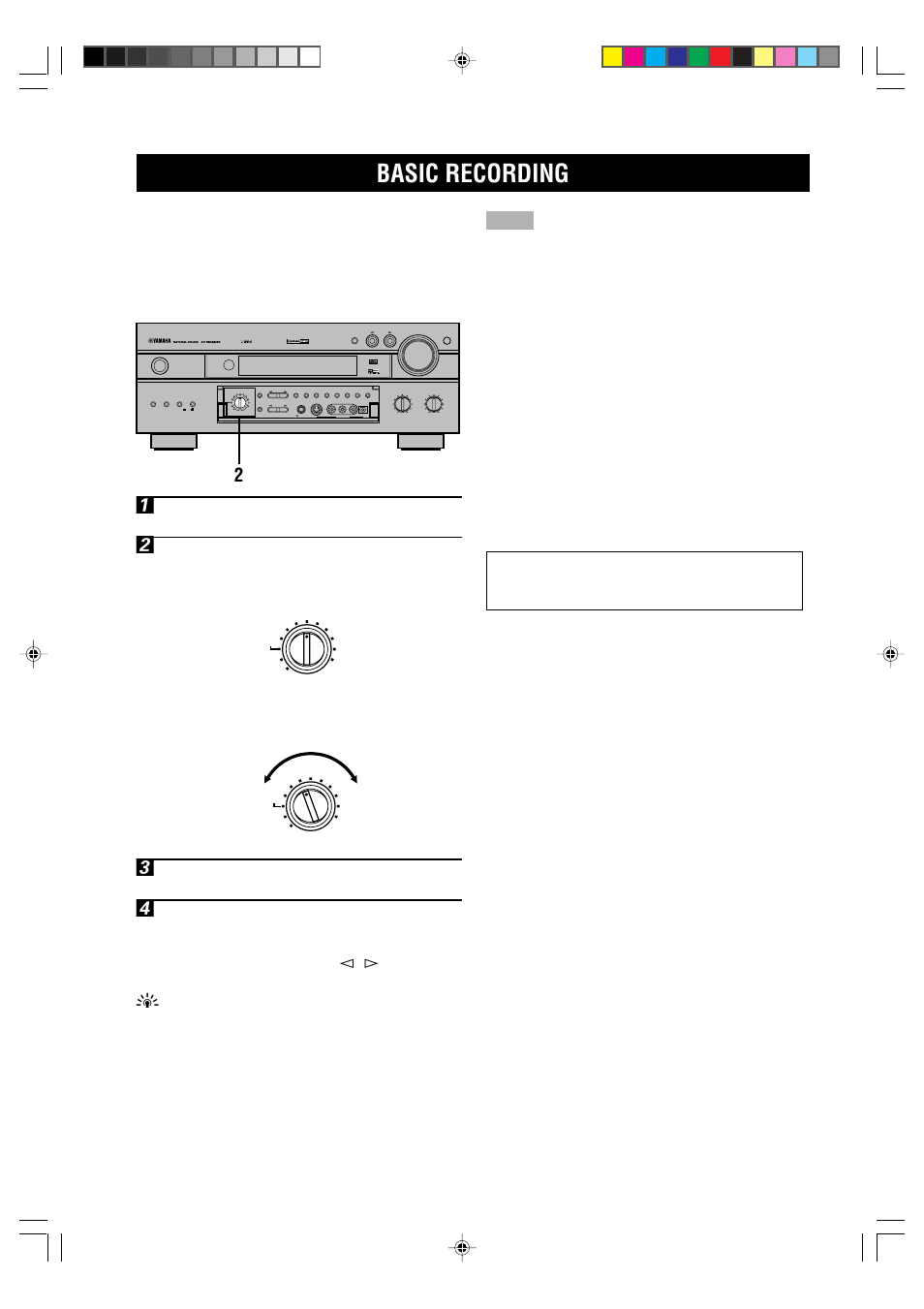 Basic recording, Special considerations when recording dts software, Md/tape cd-r tuner cd phono | Yamaha RX-V1000RDS User Manual | Page 40 / 85