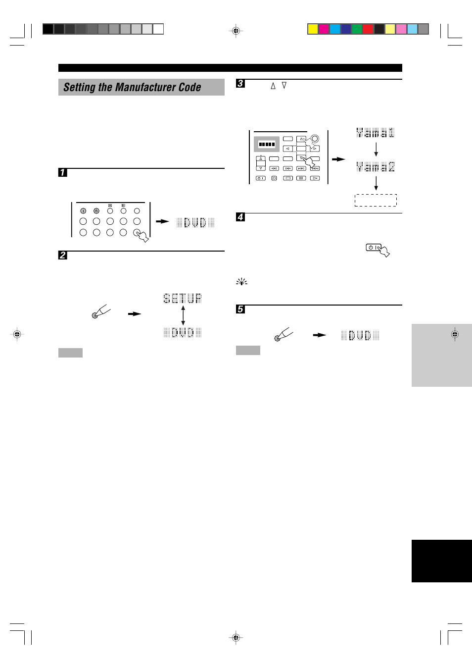 Setting the manufacturer code | Yamaha RX-V1000RDS User Manual | Page 59 / 85