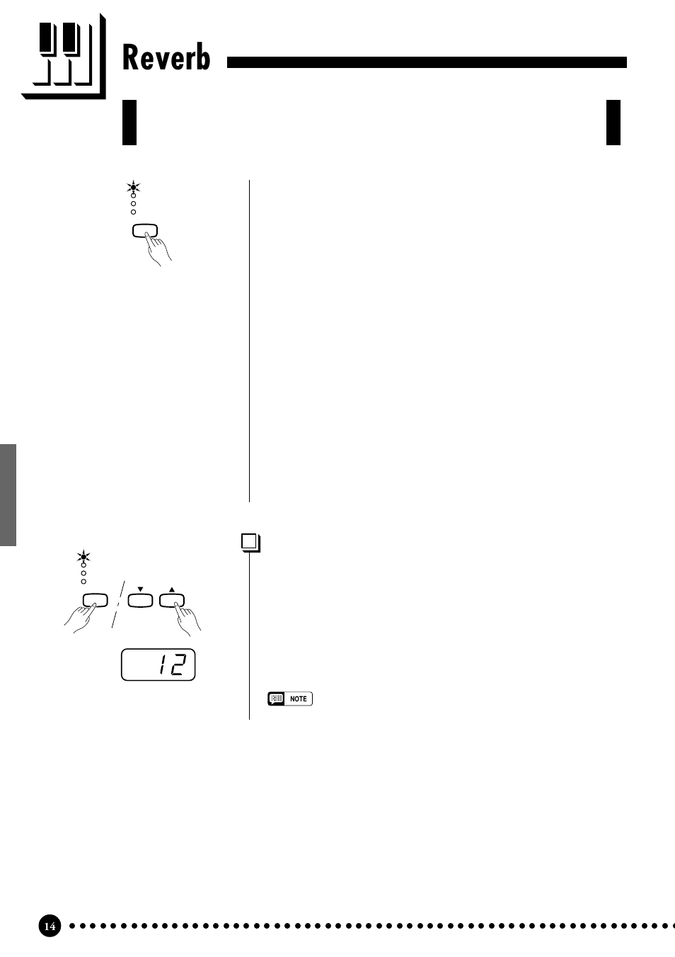 Reverb, Adjusting reverb depth | Yamaha CLP-555 User Manual | Page 16 / 54