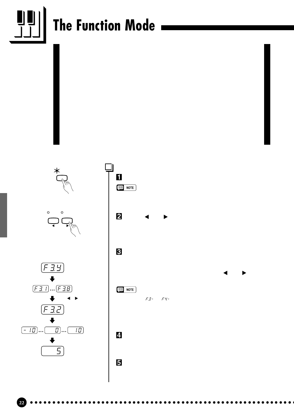 The function mode | Yamaha CLP-555 User Manual | Page 24 / 54