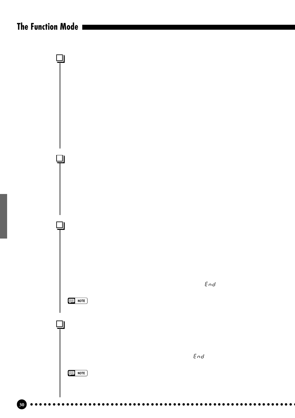 The function mode, F8.5: control change on/off, F8.6: midi transmit transpose | F8.7: panel/status transmit, F8.8: bulk data dump | Yamaha CLP-555 User Manual | Page 32 / 54