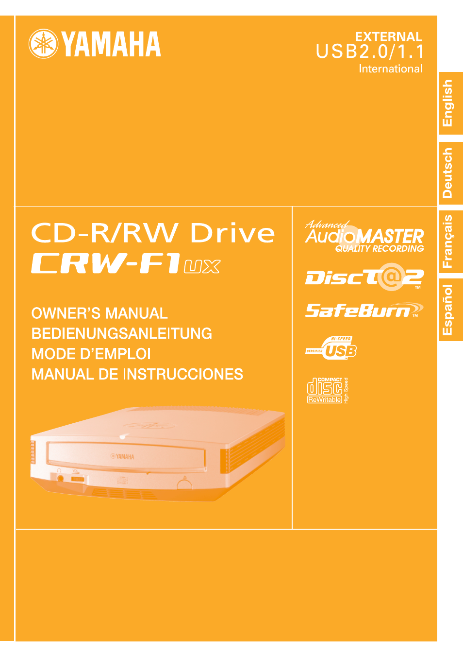 Yamaha CD Recordable/Rewritable Drive CRW-F1UX User Manual | 50 pages