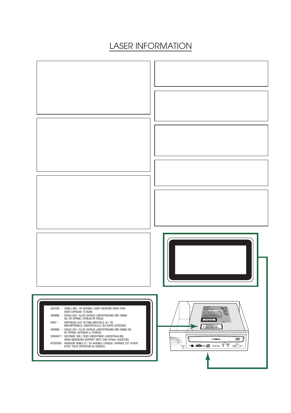Laser information | Yamaha CRW8824SX Series User Manual | Page 3 / 46