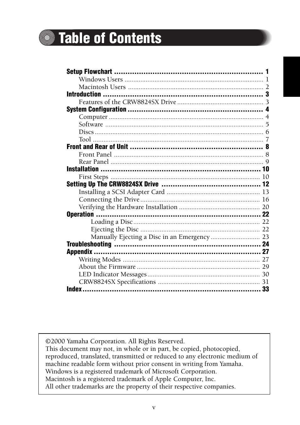 Yamaha CRW8824SX Series User Manual | Page 9 / 46