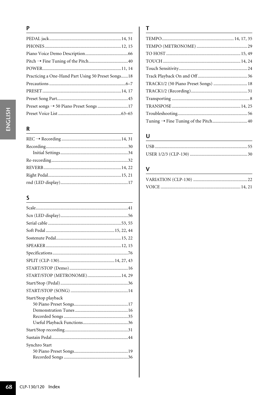 Yamaha CLP-130 User Manual | Page 68 / 80