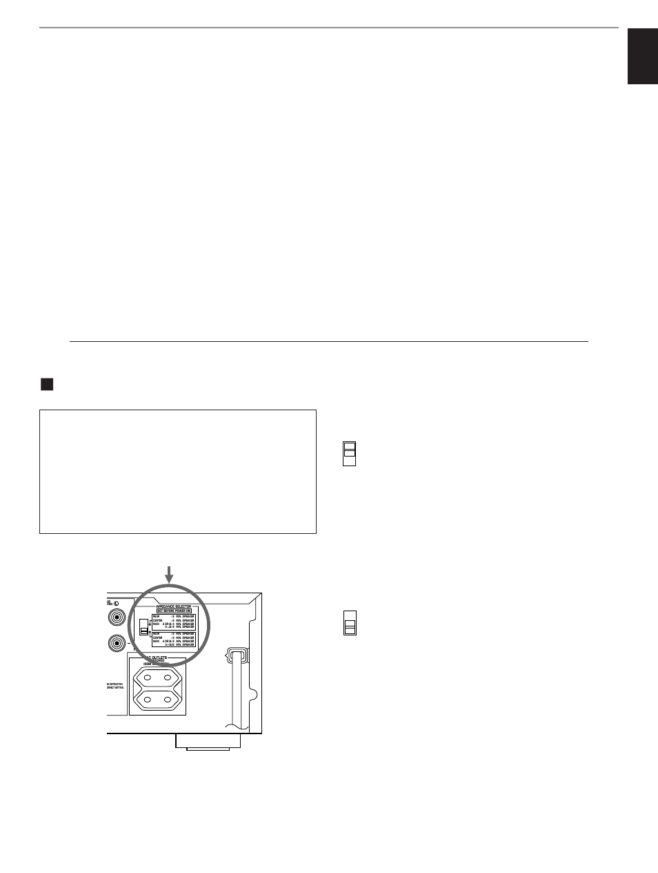 Impedance selector switch, English, Europe model) | Yamaha RX-V795aRDS User Manual | Page 23 / 88