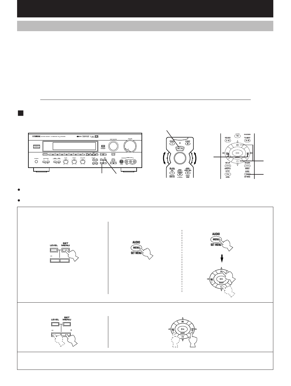 Advanced features, Set menu” mode, Changes and adjustments | Aon off on off b, Preset, Sleep auto, Normal widephantom 40 60, Db ms, Press once or more, Press once or more. press once | Yamaha RX-V795aRDS User Manual | Page 58 / 88