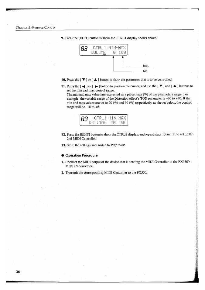 Operation procedure | Yamaha FX550 User Manual | Page 38 / 150