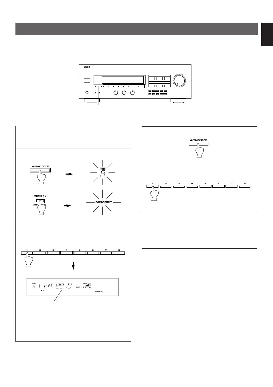 Preset tuning, Manual preset tuning, English | Yamaha R-V702 R-V502 User Manual | Page 29 / 40