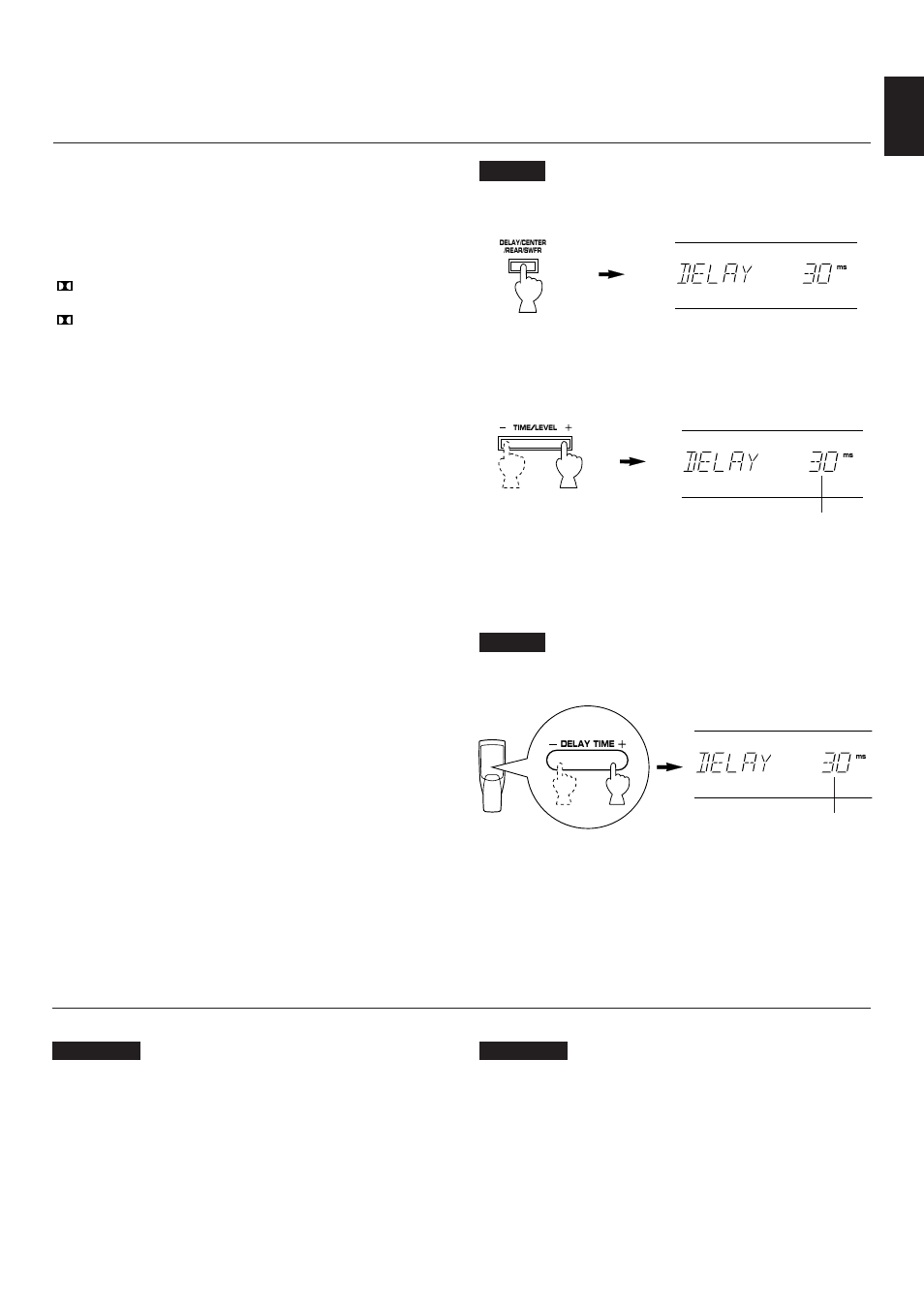 Adjustment of delay time, English | Yamaha R-V702 R-V502 User Manual | Page 35 / 40
