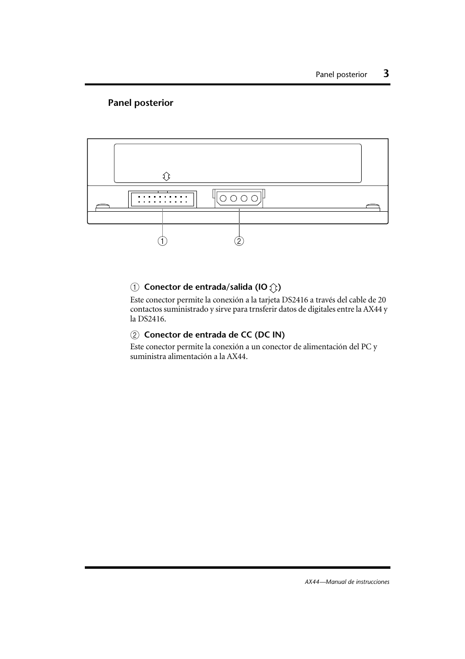 Panel posterior | Yamaha AX44 User Manual | Page 35 / 51