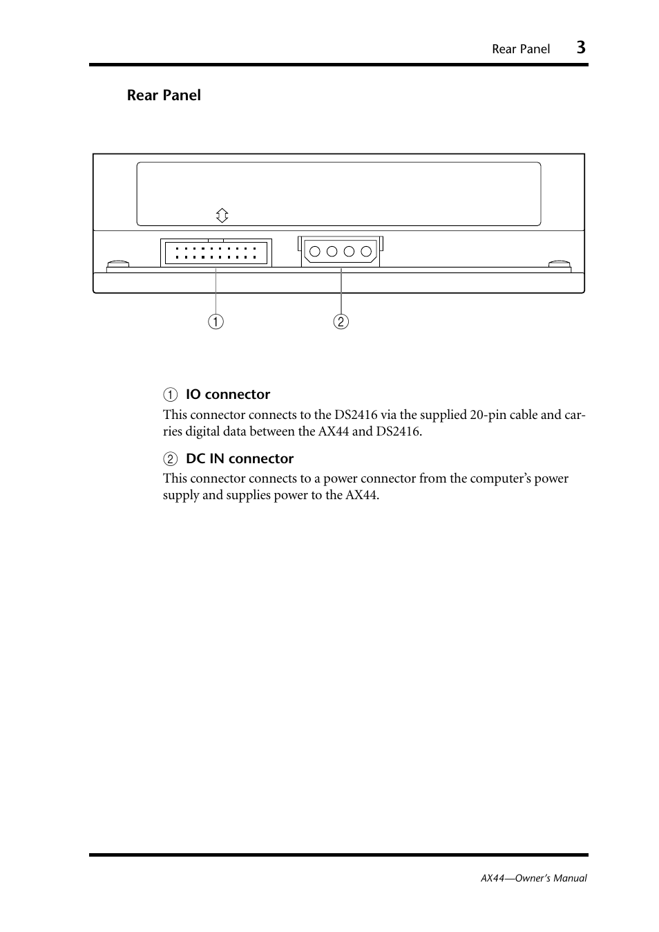 Rear panel | Yamaha AX44 User Manual | Page 5 / 51