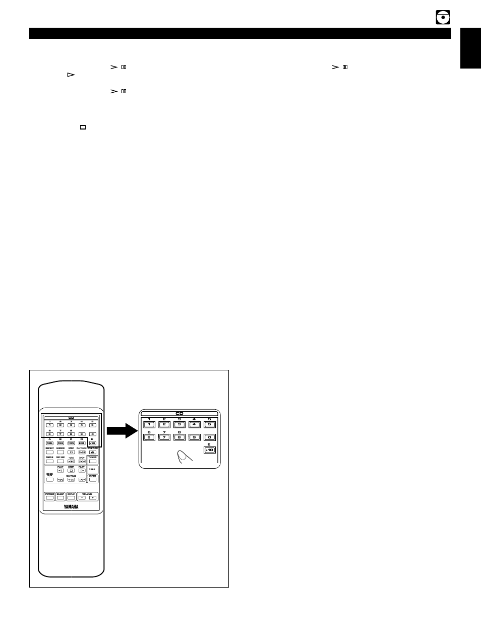Direct-selection play, Compact disc player operation, E-13 english | Direct operation, Playxchange, Do not push the disc table while it is moving, Press the stop button | Yamaha CC-75 User Manual | Page 21 / 54