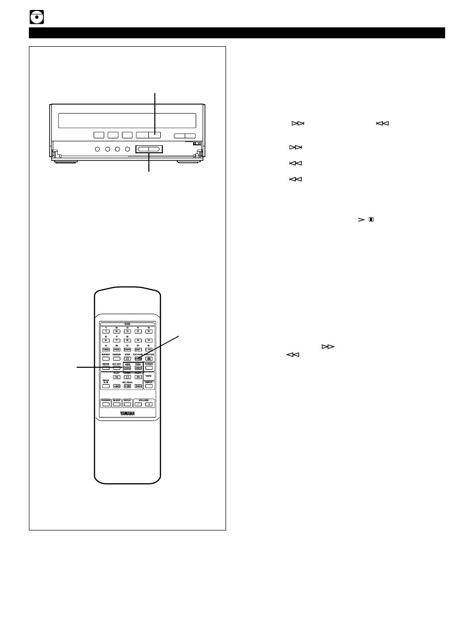 Skip search, Manual search, E-14 compact disc player operation | Cd player, Select a disc and begin playback, Begin playback | Yamaha CC-75 User Manual | Page 22 / 54