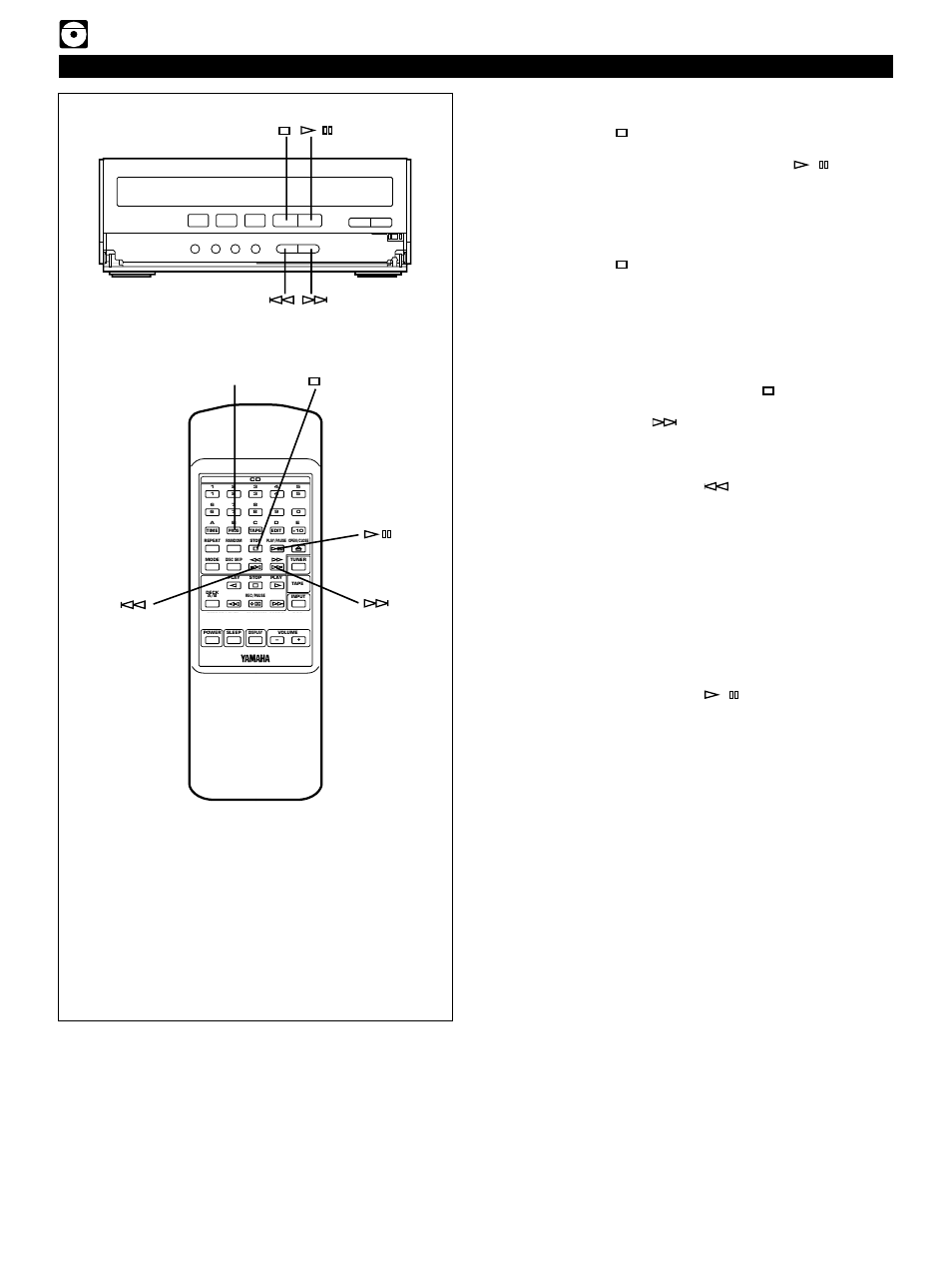 E-16, Compact disc player operation, Prog cd player | There are several methods as described below, Press the stop button while the unit is stopped, Open the disc table, Switch off the power | Yamaha CC-75 User Manual | Page 24 / 54