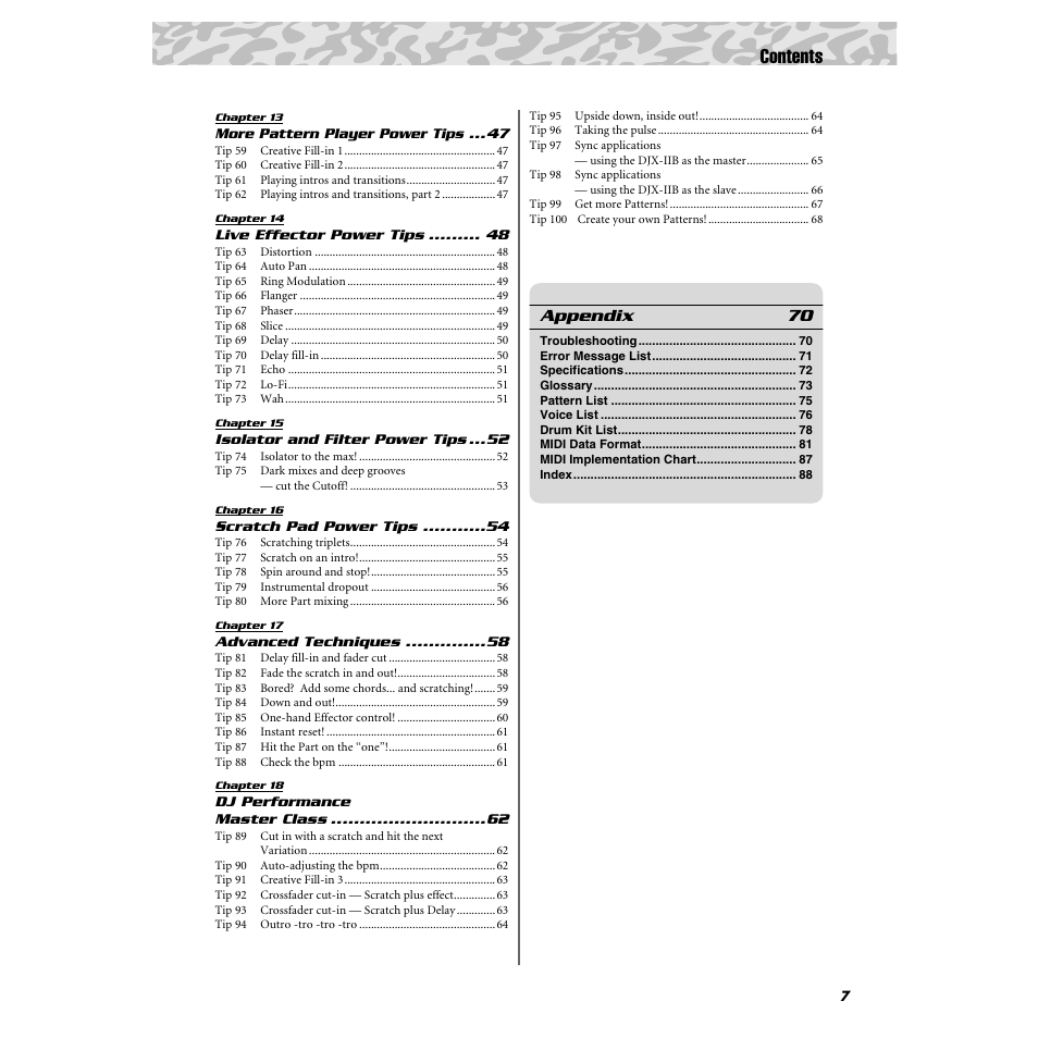 Yamaha DJX-IIB User Manual | Page 7 / 93