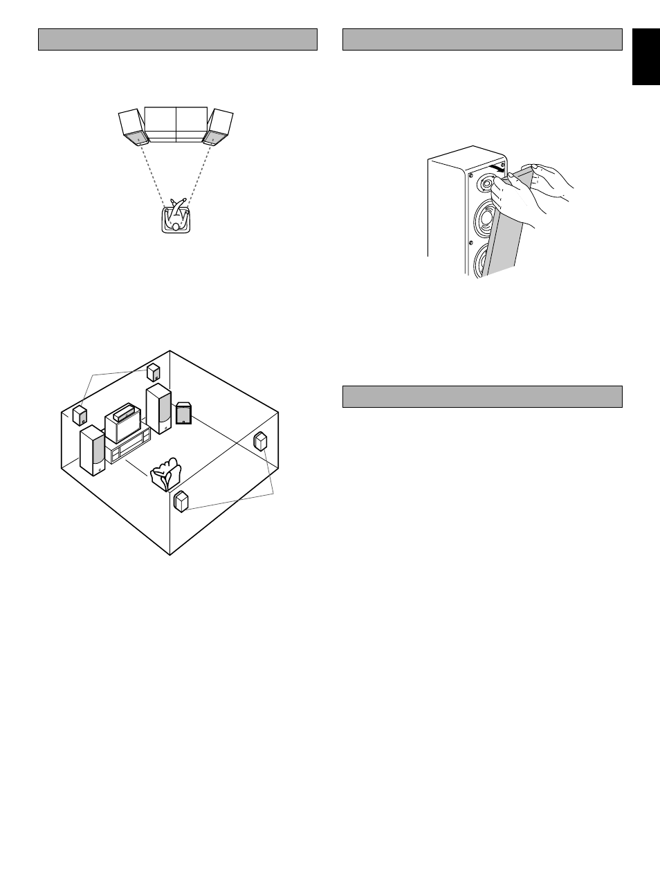 Placing the speakers, Removing the front cover, Specification | 5specification, English | Yamaha NS-150 User Manual | Page 5 / 14