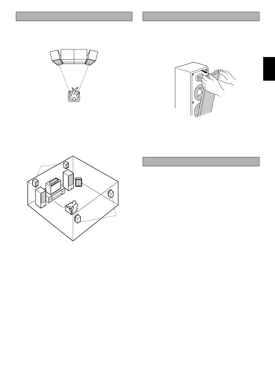 Positionnement des enceintes, Retrait du couvercle avant, Spécifications | Français | Yamaha NS-150 User Manual | Page 9 / 14