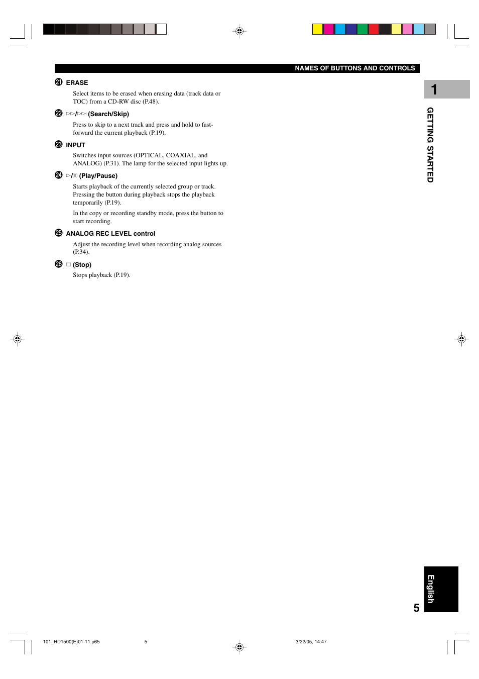 Yamaha CDR-HD1500HDD User Manual | Page 11 / 90